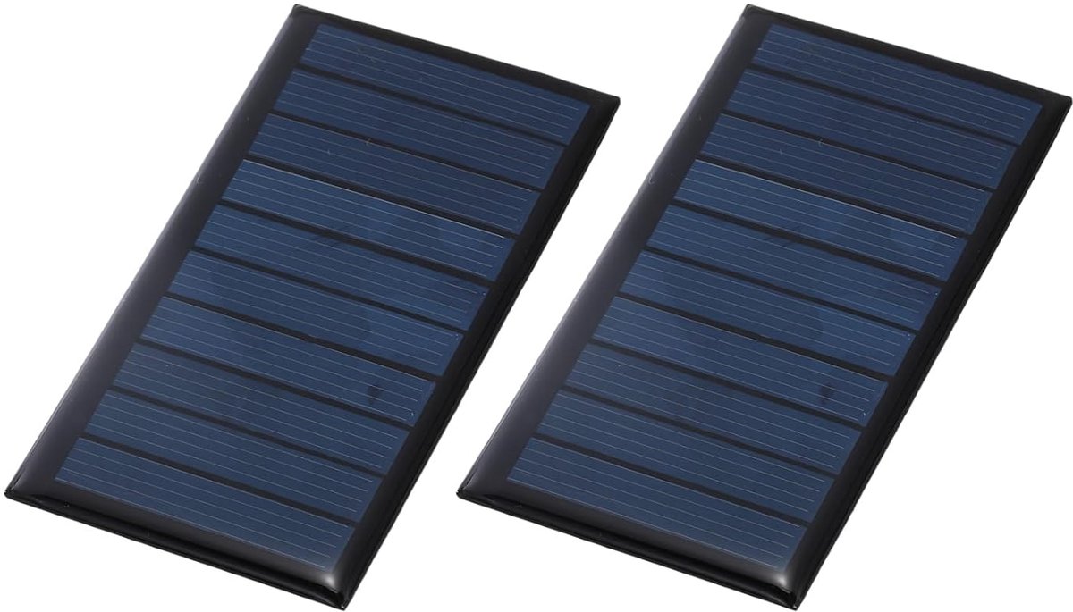 2 stuks miniatuur zonnepanelen, 5 V, 0,45 W, 90 mA