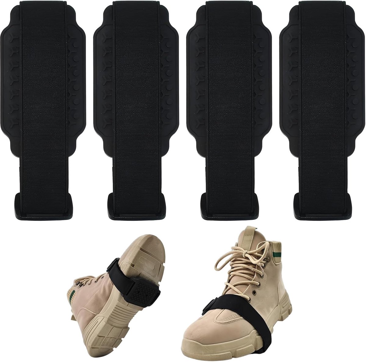 4 stuks antislip schoenspikes, universele schoenenklauwen spikes stijgijzers voor wandelschoenen schoenenklauwen voor sneeuw en ijs voor wandelen, wandelen, winter