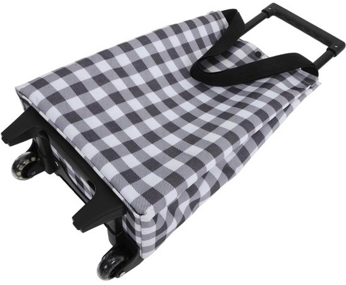 Vouwbare Boodschappenkar - Boodschappentas met wielen - Boodschappen vervoeren - Uittrekbare handgreep - 84 cm hoog - Meerkleurig