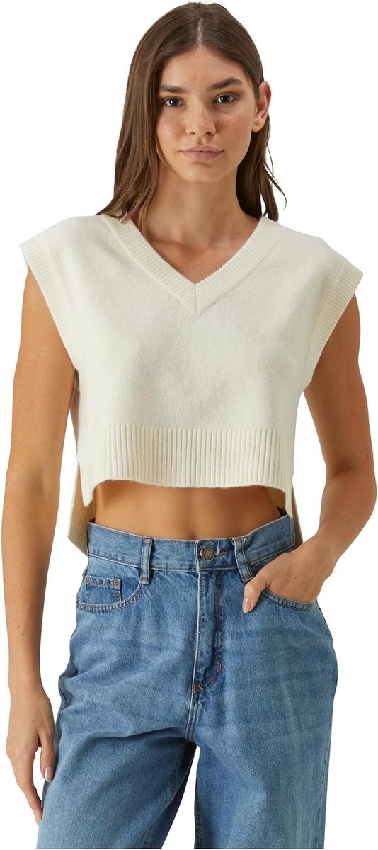 Classics - Soft Knit Pullunder Mouwloze top - XL - Creme