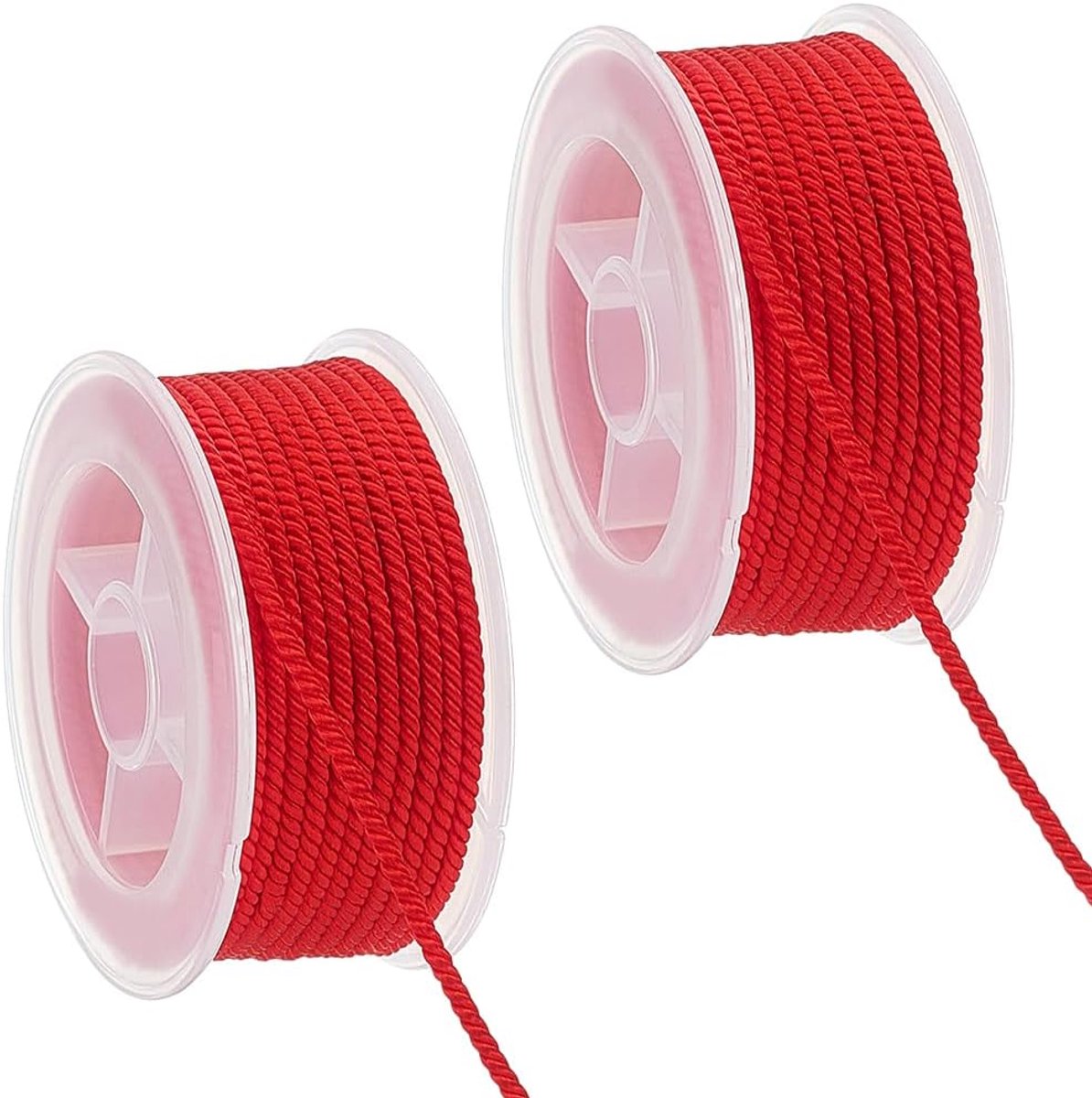 Dailygoods - 3 mm Gevlochten Nylon Koord - Rood voor Sieraden en Ambachten