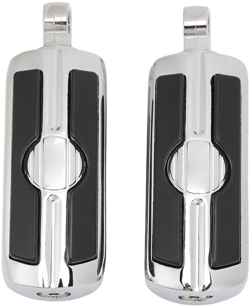 Motorfiets Voetsteunen - Verstelbaar Pedaal - Comfortabel Rijden - Motorbescherming Crash Bar - 10mm Schroefbevestiging - Zwart