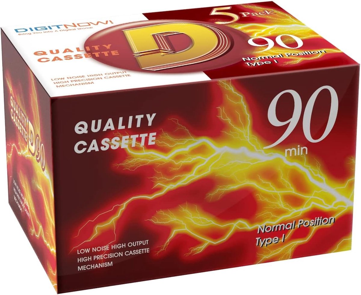 Lege audiocassettes 90 minuten - 5 blanco cassettes - geluidsarm - ideaal voor muziekopnames - ShopVlot