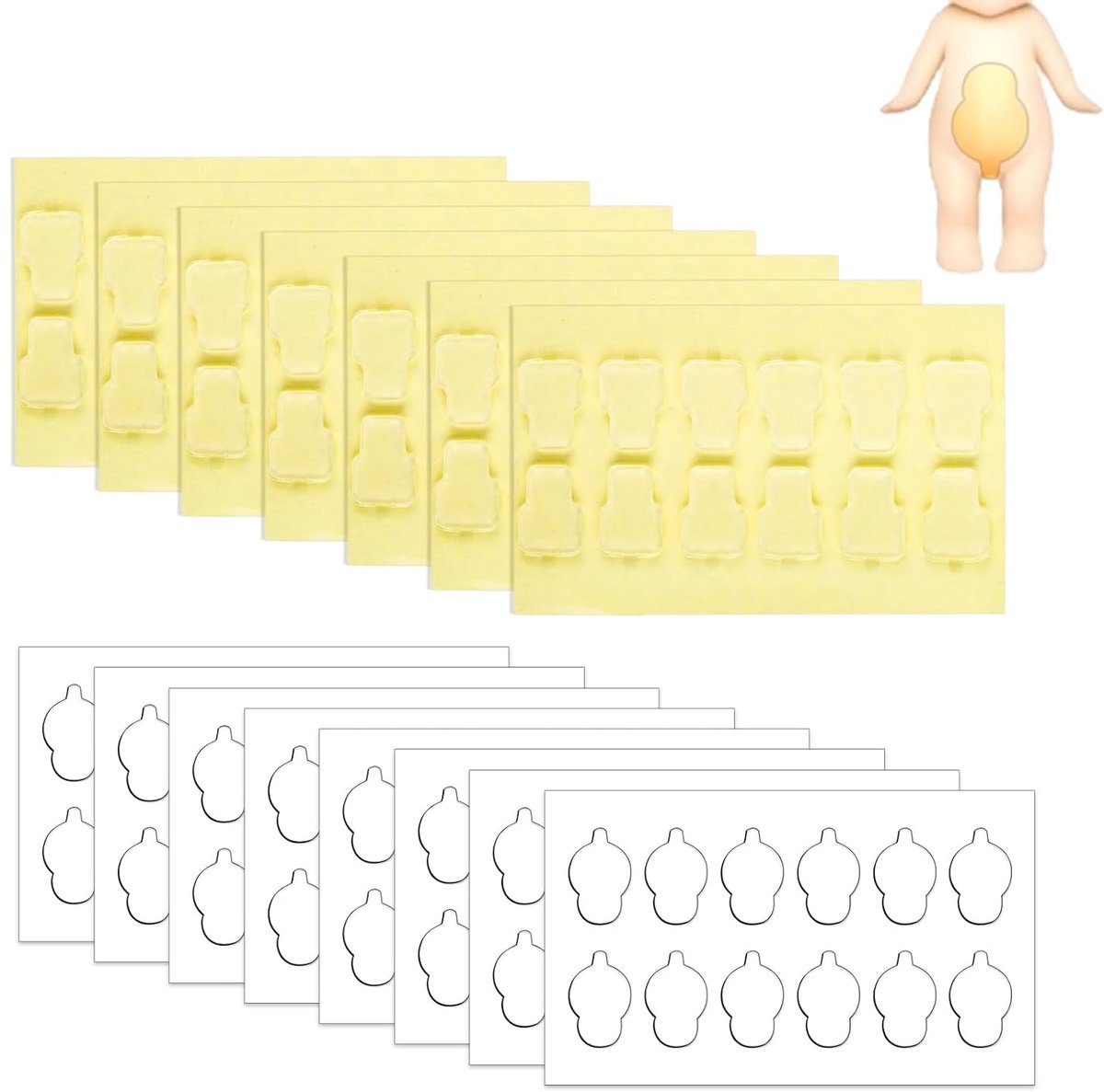 Dailygoods- Lijmstickers 180 Stuks - Dubbelzijdige Plakband - Transparant - Acryl Lijm - Vervangende Pads - Diverse Vormen