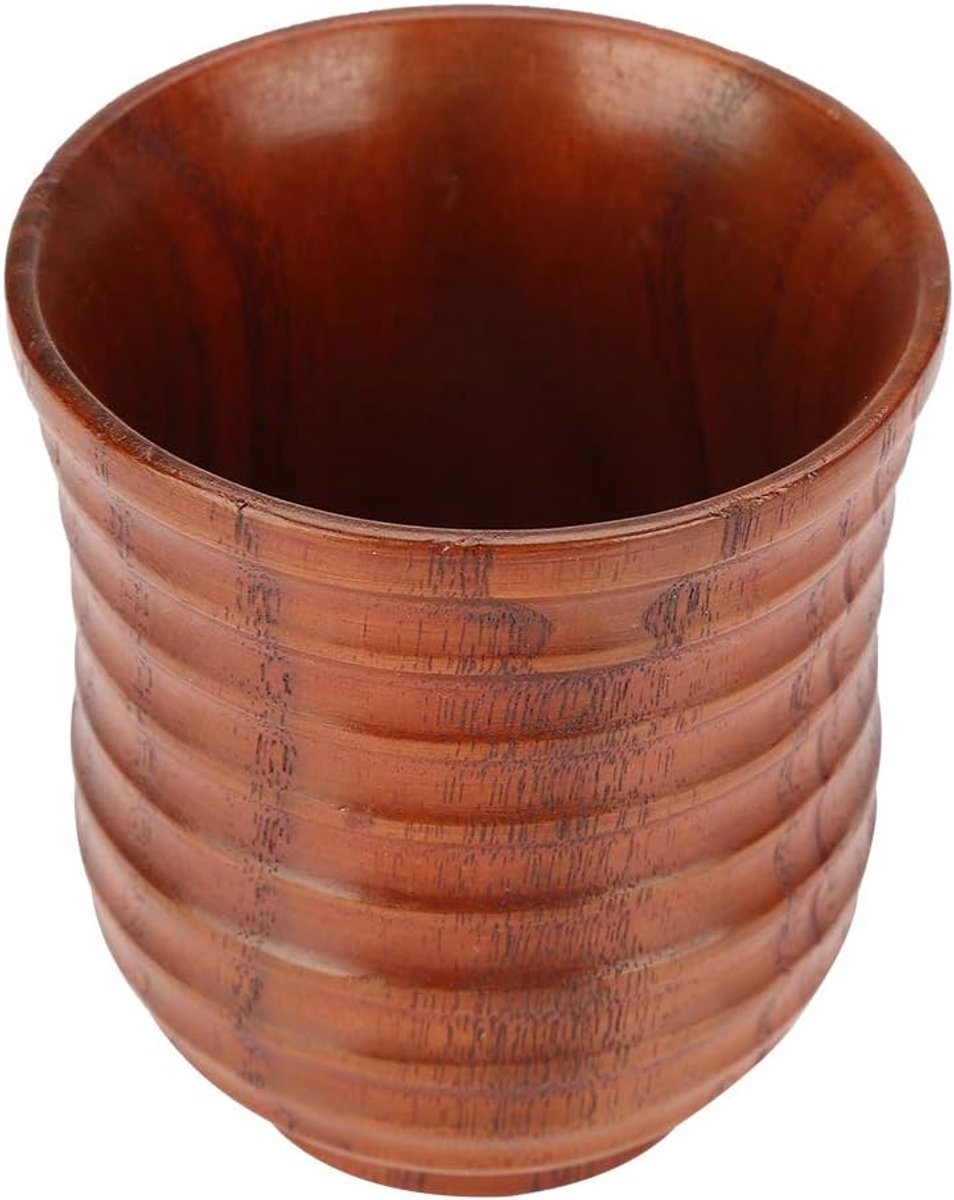 Dailygoods- Houten Beker Uniek Ontwerp - Waterbeker - Stevig - Gezondheidsvriendelijk - Milieuvriendelijk - Comfortabel Vasthouden - Houten Drinkbeker