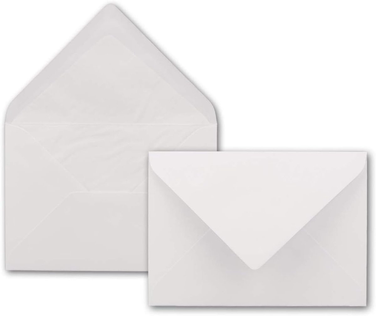 DIN B6, Super Wit, 125 x 176 mm, met Binnenvoering 50 stuks Superweiß