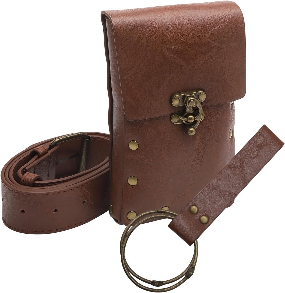 Dailygoods- Middeleeuwse Riem - Bruine Heuptas - Leren Tas - Cosplay Accessoire - Geschikt voor Renaissance - Vintage Stijl