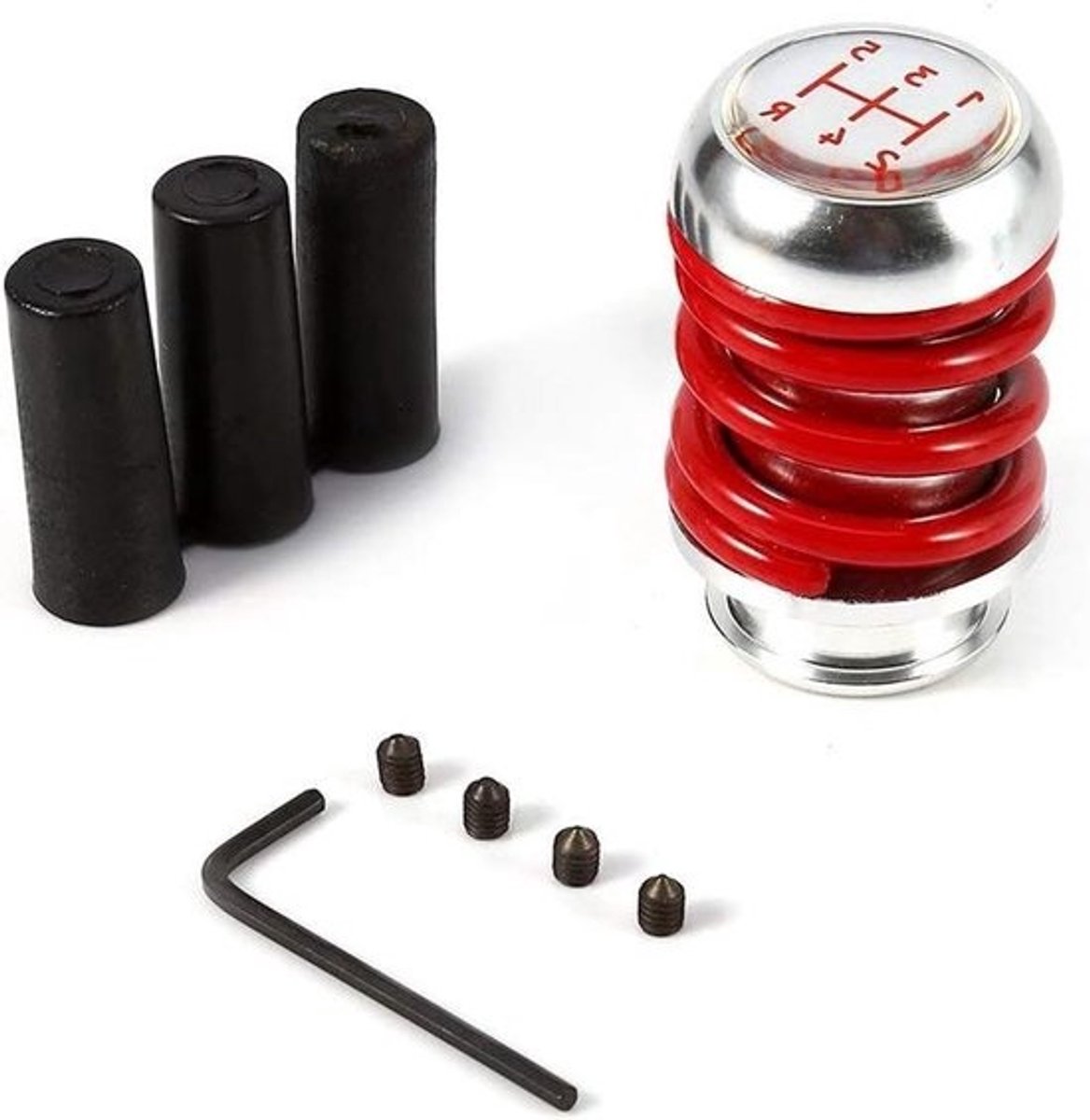 Schakelknop - Versnellingspook - Auto Rijervaring - Veerstijl Ontwerp - 3 Adapters - Rood