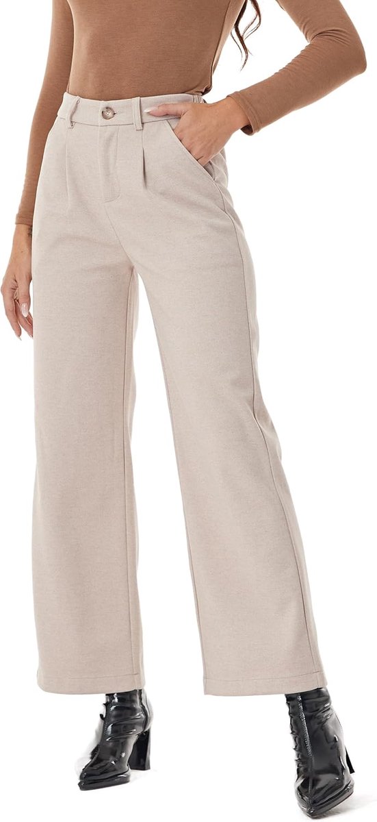 Dames Wolmix Jurk Broek Winter Warm Wijde Pijpen Hoge Taille Casual Werk Broek Broek Broek