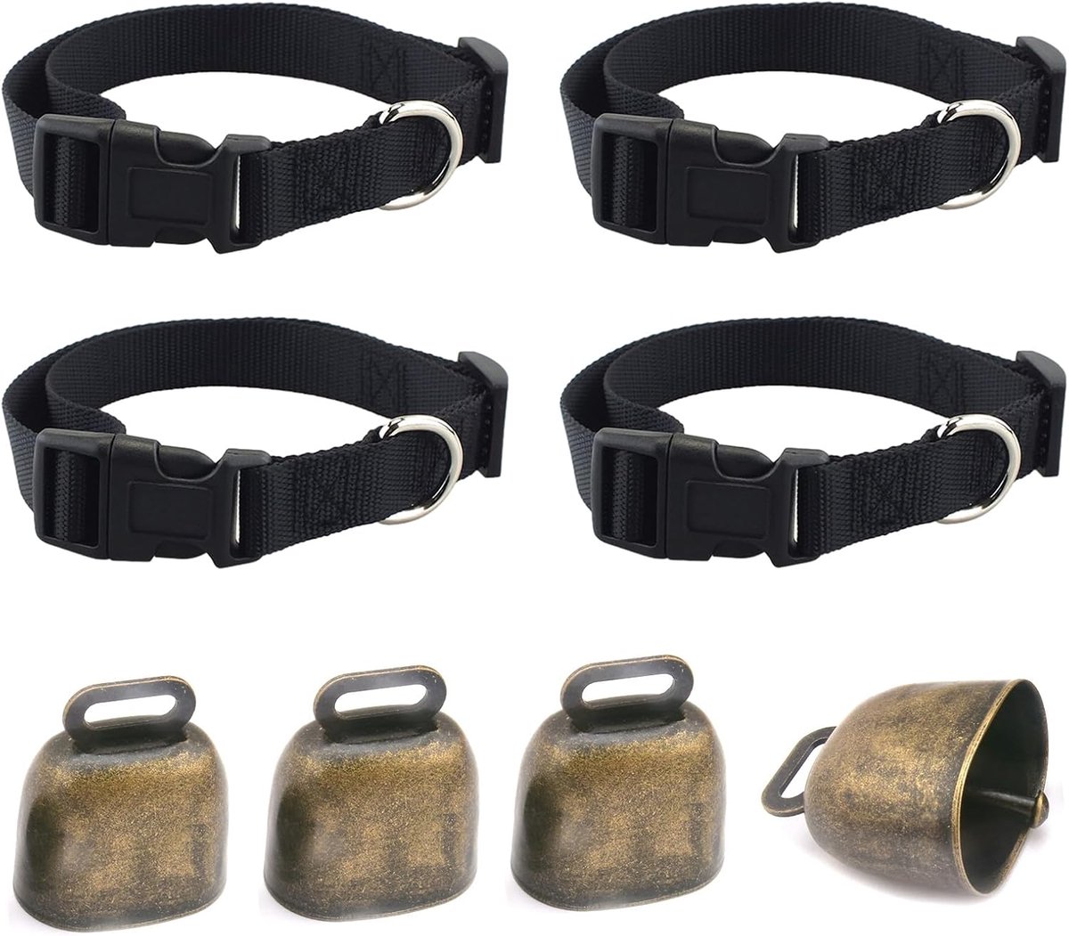 Halsbanden met belletjes, vintage, mini-koebel met sluiting, anti-verlies voor geiten, runderen, paarden, schapen