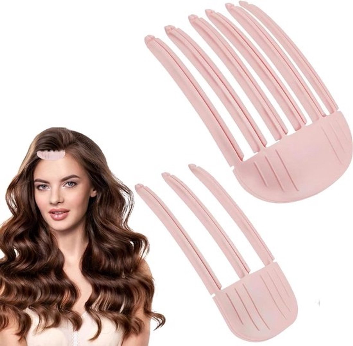 Volume Clips Haar - Haarstyling Tools - Natuurlijk Volume Creëren - Hittebestendig Materiaal - 2 Stuks - Roze