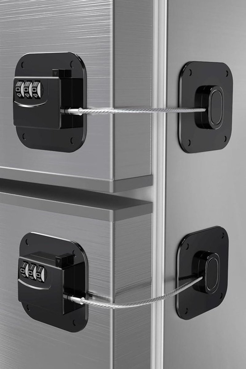 Koelkast Lock - Veiligheidsslot - Baby Proofing - Combinatieslot - 2 Stuks - Zwart
