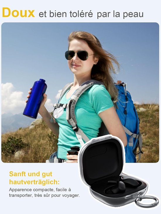 Hoes voor Beats Powerbeats Fit, draadloze hoofdtelefoon, daunke TPU beschermhoes, met ronde gesp, volledige bescherming, transparant — afbeelding 5