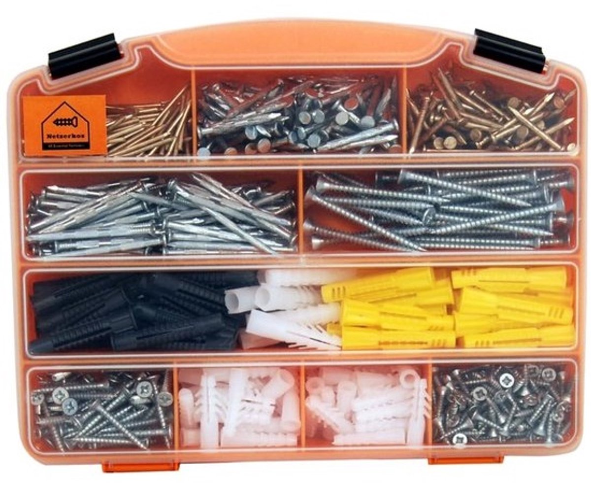 Groot Assortiment Schroeven en Pluggen Set - Houtschroeven, Betonnagels en Pluggen voor Diverse Bevestigingen