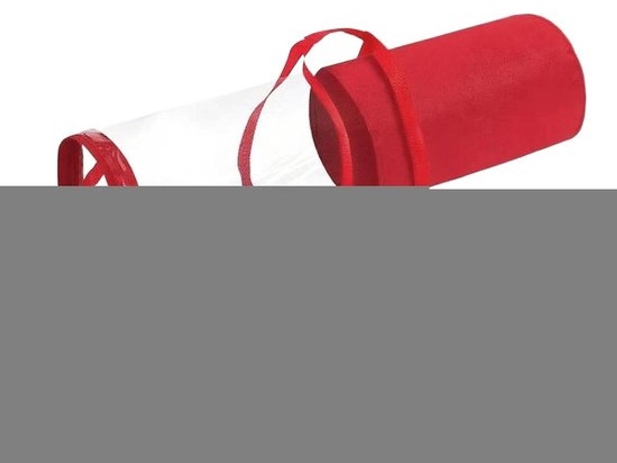 Cadeaupapier Organizer - Opbergtas Decoratie - Feestdagen Inpakken - Transparant PVC Ontwerp - 80 x 22 x 22 cm - Rood