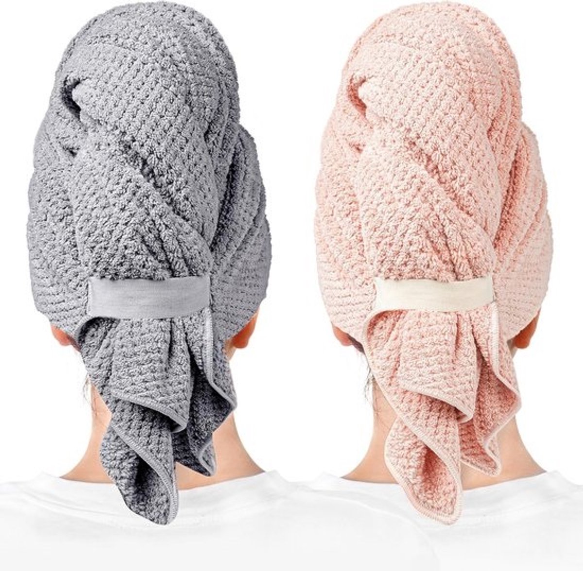 Microfiber Hair Towel - Hair Towel Wrap For Women - Super Absorbent Quick Dry Technology - Anti Frizz Protection For Curly Hair - 27.5 Inch X 39.4 Inch Large Size - 2 Packs Set - Ideal For Long And Short Wet Hair