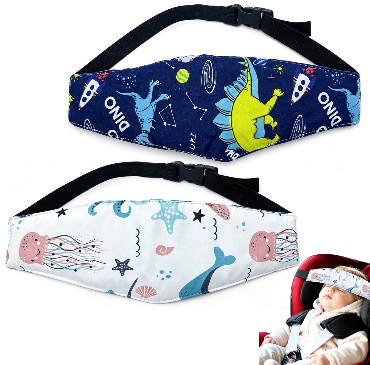 Hoofdsteun Auto Kind 2 Stuks - Verstelbare Neksteun Baby - Comfortabel en Veilig - Ondersteuning tijdens autorit - ShopVlot
