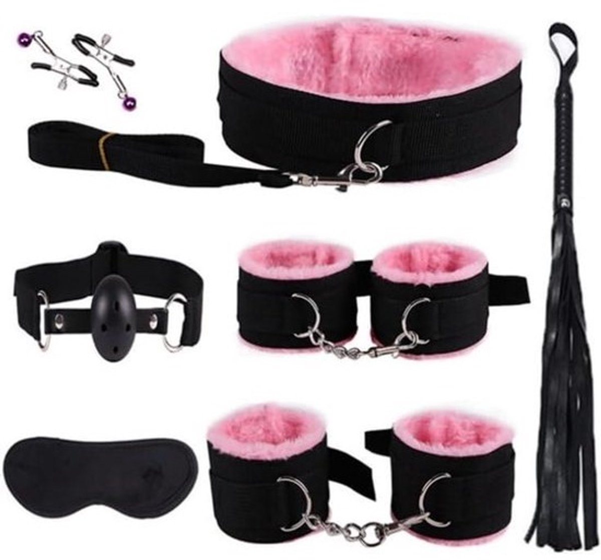 Yoga Set - Oefenmateriaal - Sporttraining - Stressverminderend - 7-stuks - Roze
