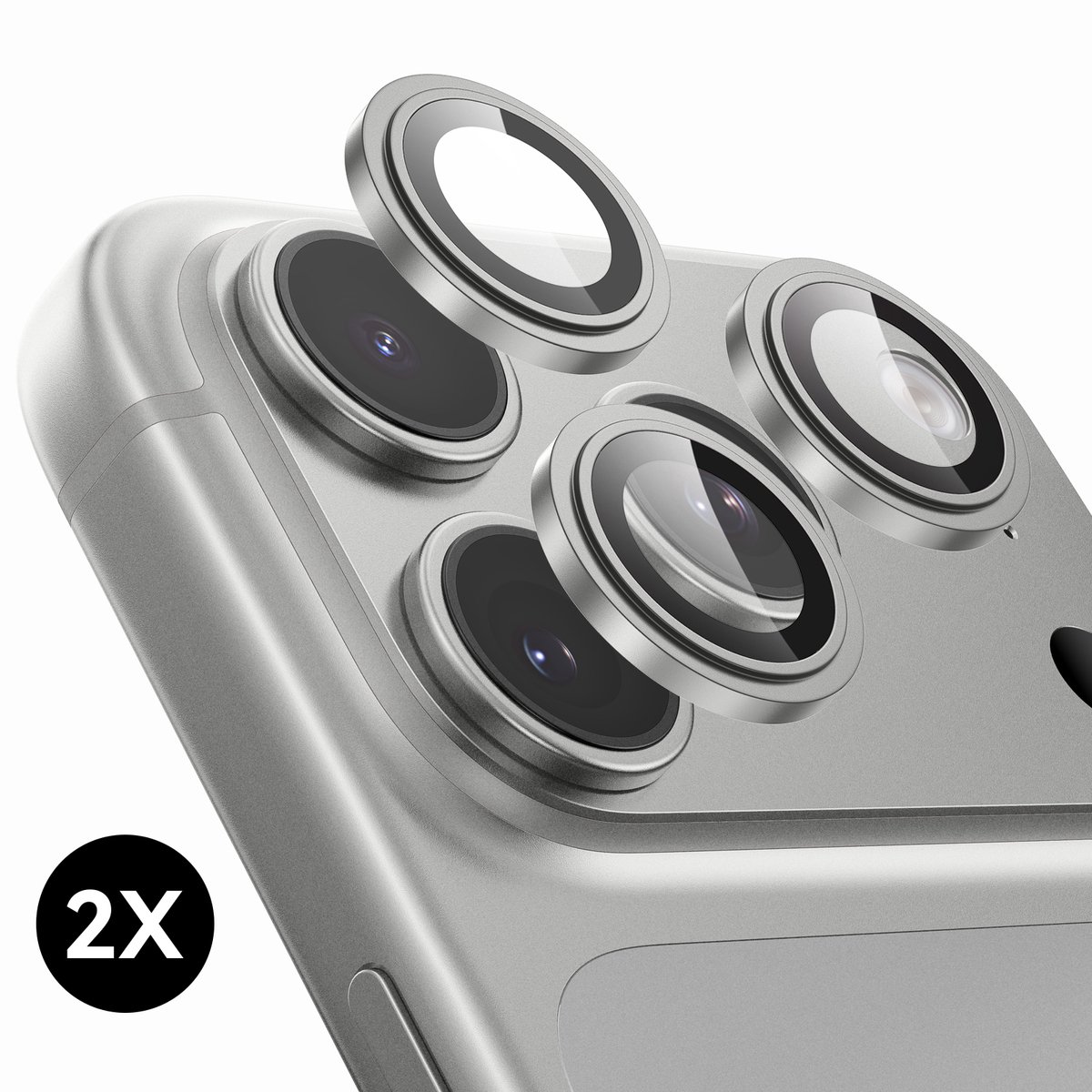 2x Screenprotector geschikt voor iPhone 18 Pro / 18 Pro Max Camera Lens Screen Protector - Zilver - Screenprotector - 2 stuks - Camera Protector geschikt voor iPhone 18 Pro Camera Protector - Gehard Glas