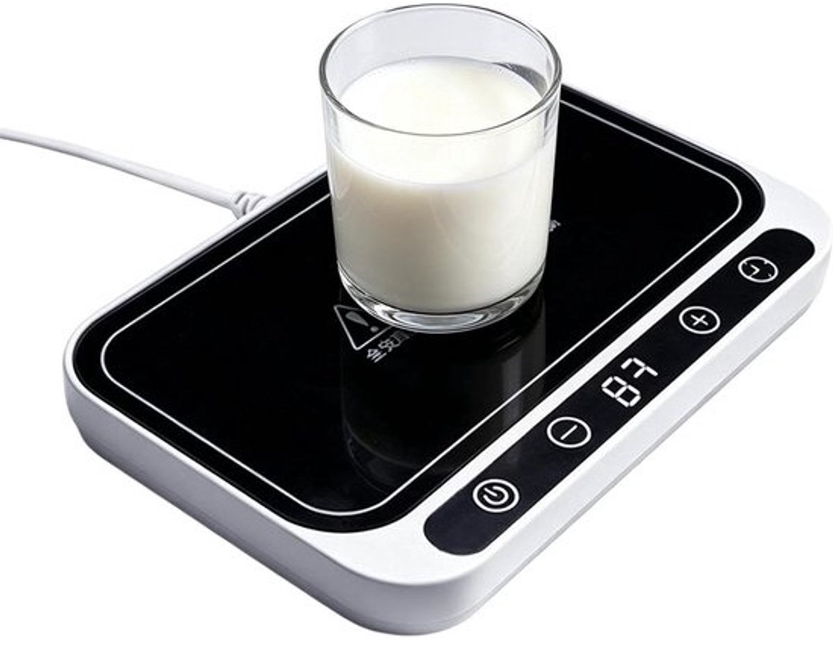Elektrische Bekerwarmer - Tafelwarmer Mok - Dranken Warm Houden - 8 Temperatuurinstellingen - 20 x 13.5 cm - Wit