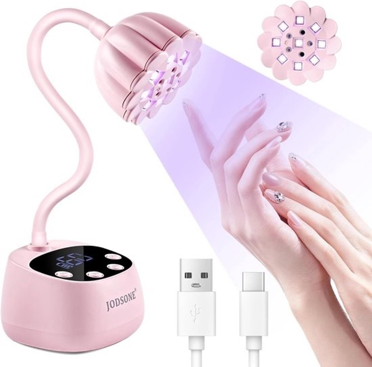 Nageldroger - Nagellamp Mini - Manicure Afwerken - Flexibel Ontwerp - 173 x 119 x 99 cm - Roze