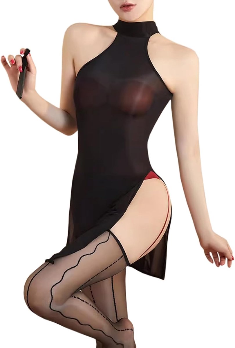 Bodystocking sexy jurk voor dames, glanzende panty, nylon, catsuit voor het hele lichaam