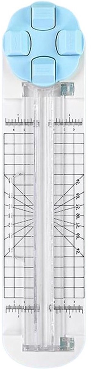 Papiersnijder 4-in-1 - Papier trimmer Knutselpapier snijder - Scrapbooking en knutselen - Verwisselbare snijkoppen - 355 x 83 cm - Blauw
