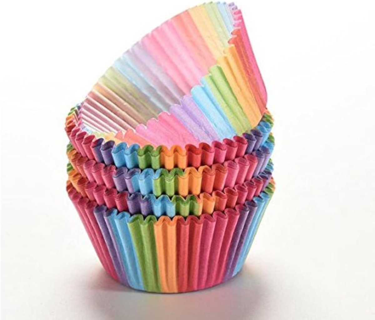 100 stuks regenboog-taartliner, cupcakes, muffincups voor verjaardag, huwelijksfeest, dessert