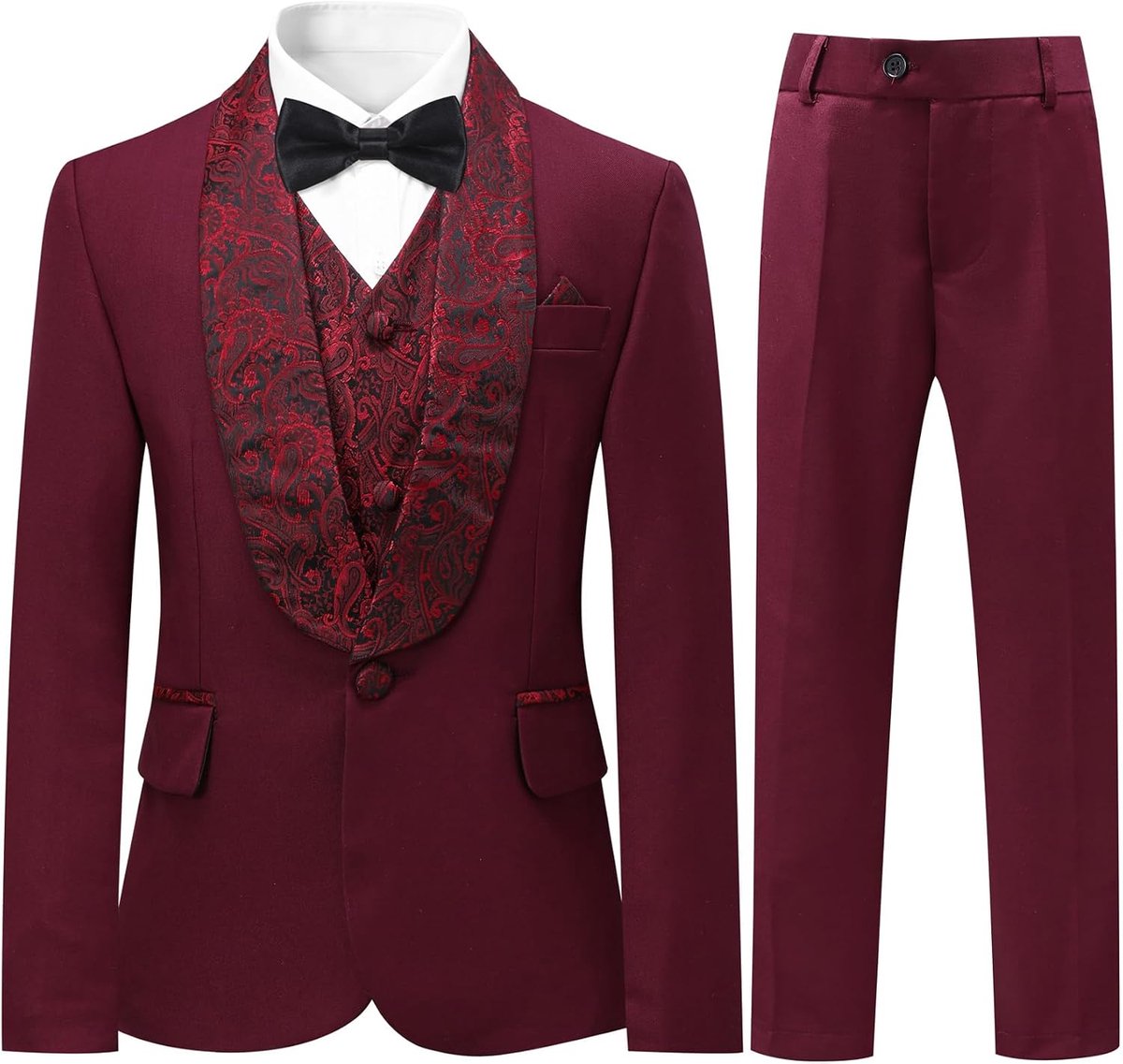 3-delig, klassiek, slim fit, bruiloft, bal, tuxedo jas, broek en vest