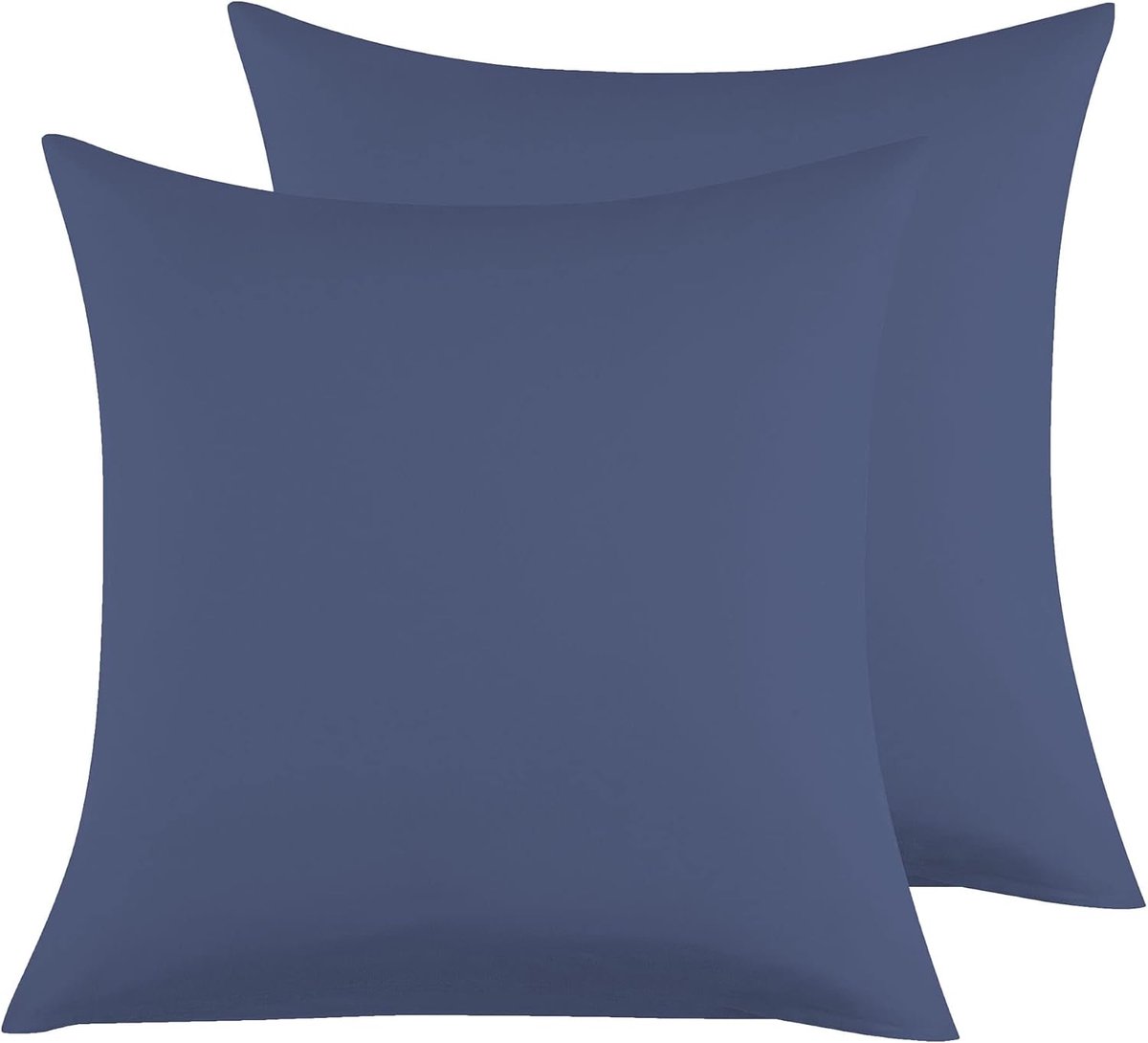 Kussenslopen van Microvezel 65 x 65 cm, Set van 2, Zachte Effen Kussenhoezen met Envelopsluiting - Blauw