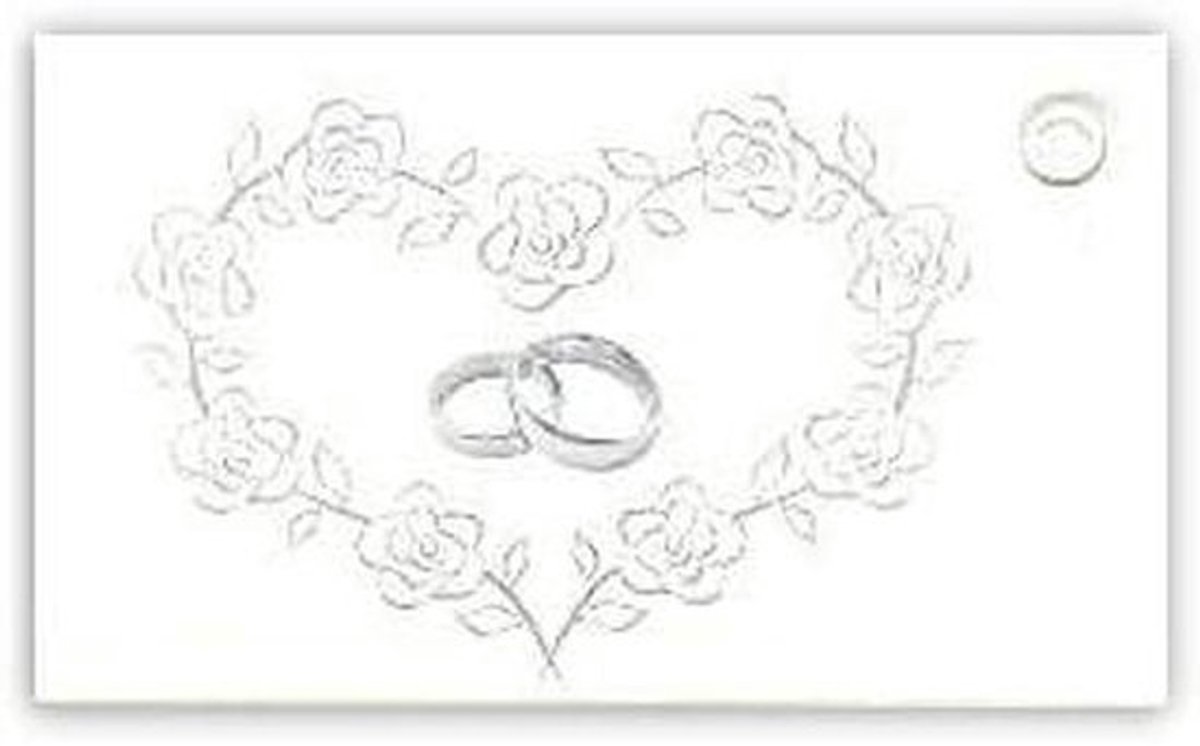 Vouwkaartjes Bruiloft - Gasten Hangers - Gasten Ontvangen - Met Hart Design - 50 Stuks - Wit