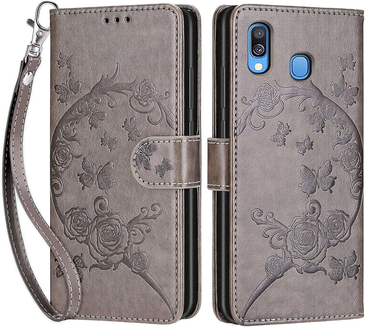Portemonnee Telefoonhoes voor Samsung Galaxy A40 Grijs