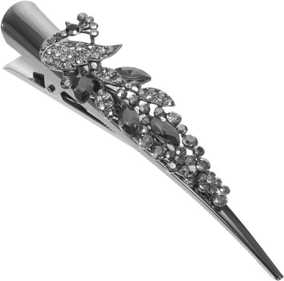 Haarspeld Strass - Haarclip Kristal - Haar Stijlen - Glanzende Decoratie - 13.5 cm - Grijs