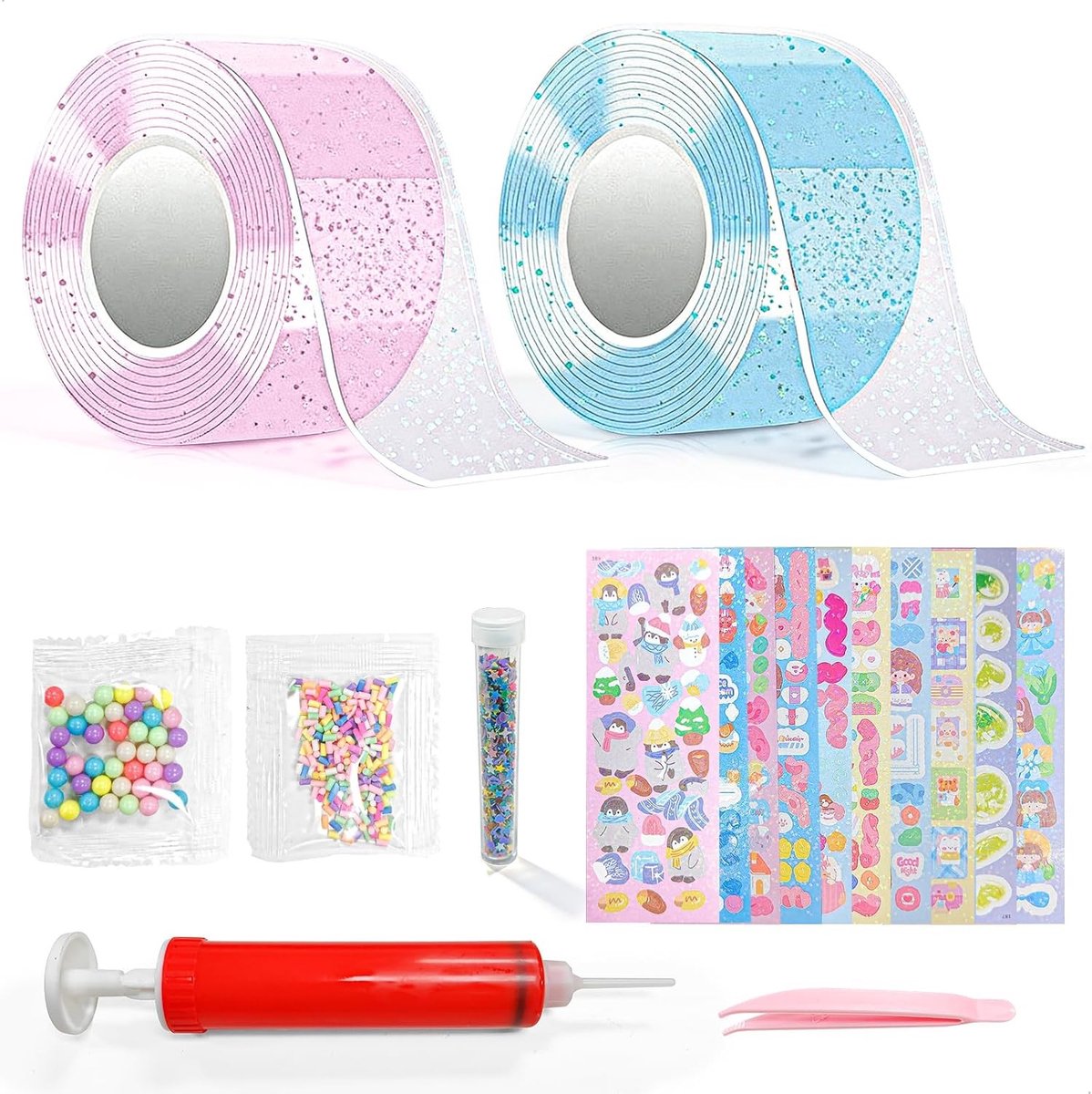 27-delige Glow in the Dark Nano Tape Set voor Creatieve Projecten, Herbruikbare Multi-Functionele Plakband en DIY Knutselkit voor Volwassenen