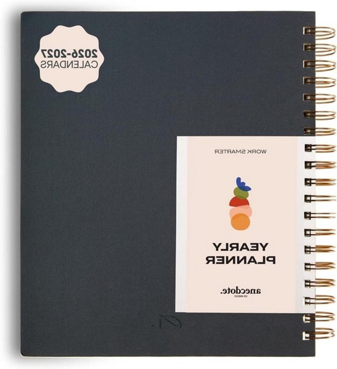 Jaarplanner 2026 - Dagelijkse planner - Doelen bereiken - Exact workflowsysteem - 85 x 10 inch - Inktblauw