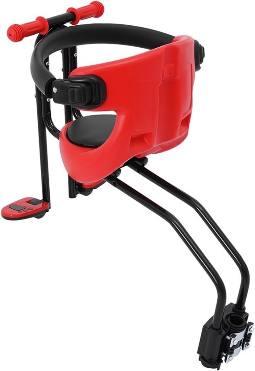 Kinderfietsstoel - Fietszitje Voor - Samen Fietsen - Verstelbaar Veiligheidsontwerp - Tot 50kg - Rood Zwart