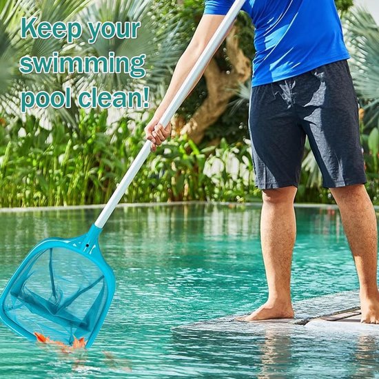 Opbouwschepnet voor zwembad, zwembadnet met stang, zwembadnet met stang, reinigingsnet voor zwembad, 60/150 cm, reiniging van zwembad, netgereedschap, voor spa's, vijvers (150 cm) — afbeelding 5