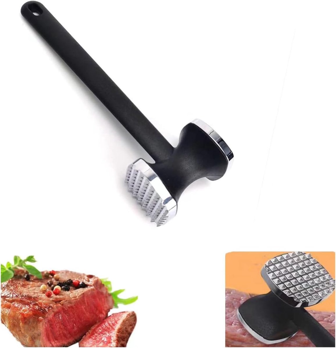 Vlees Tenderizer Hammer,Heavy Duty Metal Meat Tenderiser Zinklegering Tenderiser Mallet Masher voor Schnitzel Steak Choppers