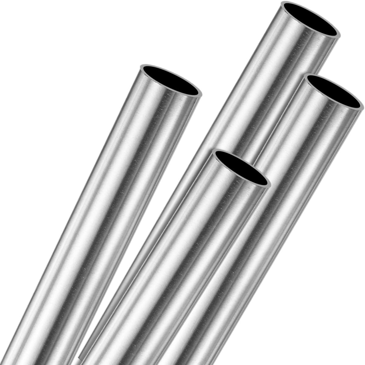 Set van 4 300 mm 304 roestvrijstalen buis, 8 mm OD 0,5 mm wanddikte naadloze roestvrijstalen buis voor bouw/bewerking/doe-het-zelf knutselen, metalen rechte buis [0,31 x 0,5 x 11,8 IN]