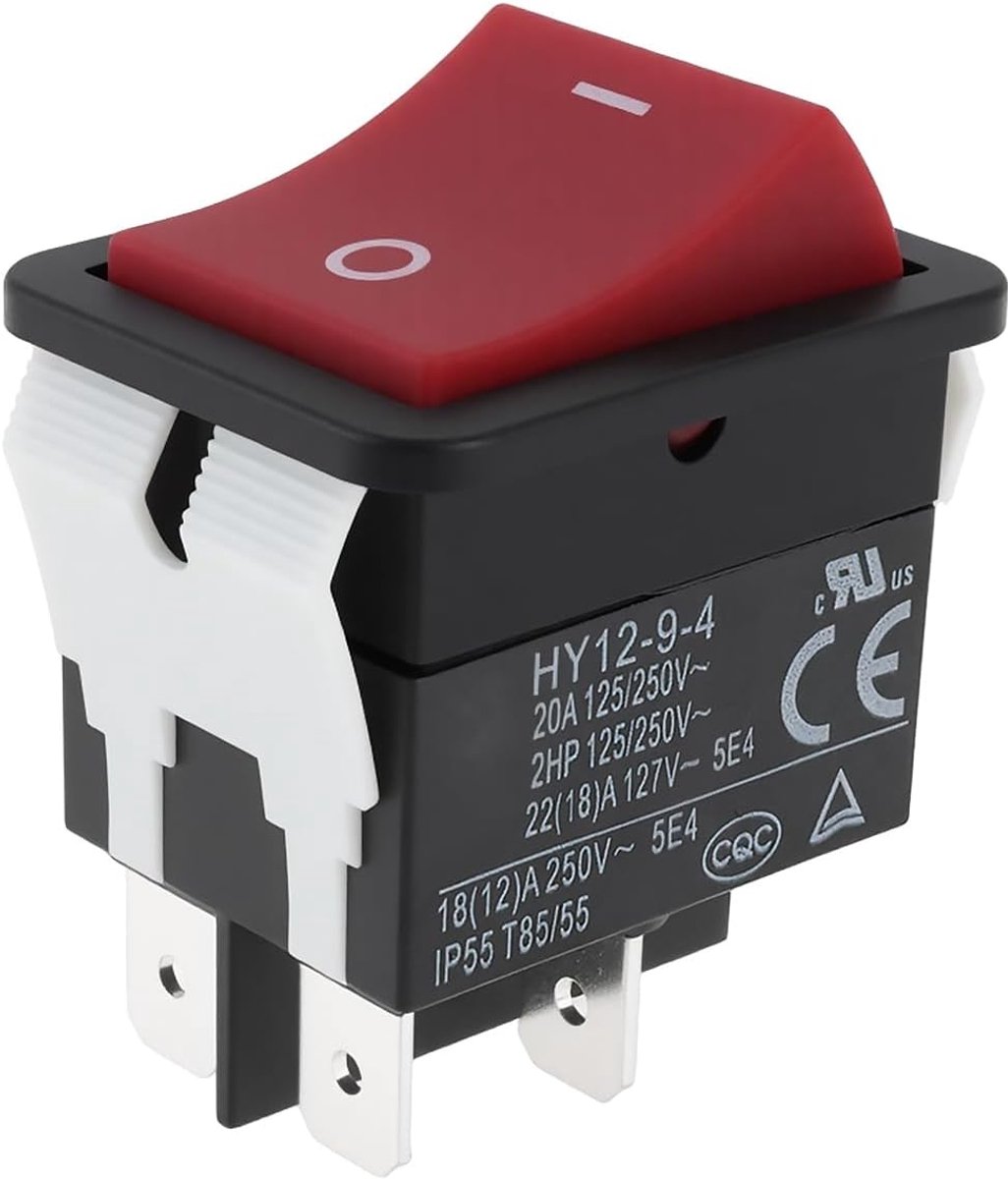 1 st 4Pin Luchtcompressor Tuimelschakelaar N043321 HY12-9-4 20A 125/250V Compatibel met DeWalt