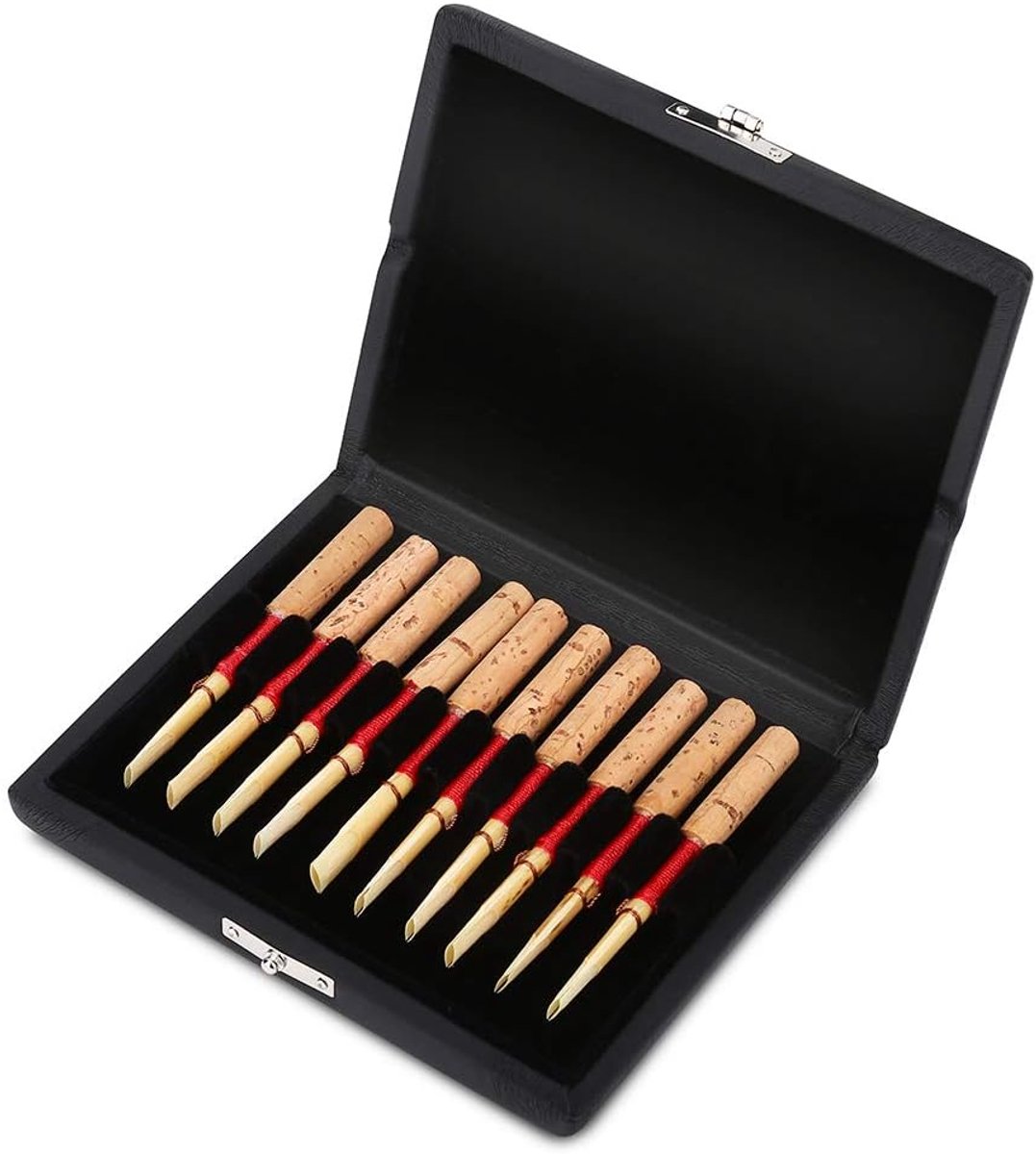 Doos , Duurzaam Hobo Accessoire Hobo Riet Case Houten Hobo Riet Case Hobo/Klarinet Reed Storage Case voor 10/12/20pcs Hobo Riet(10 STUKS)