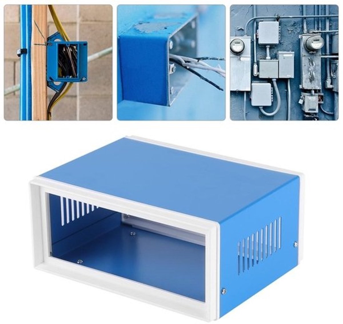 Blauwe Metalen Projectbehuizing 17x13x8 cm - IP-Kast voor Elektronica en Schakelaars