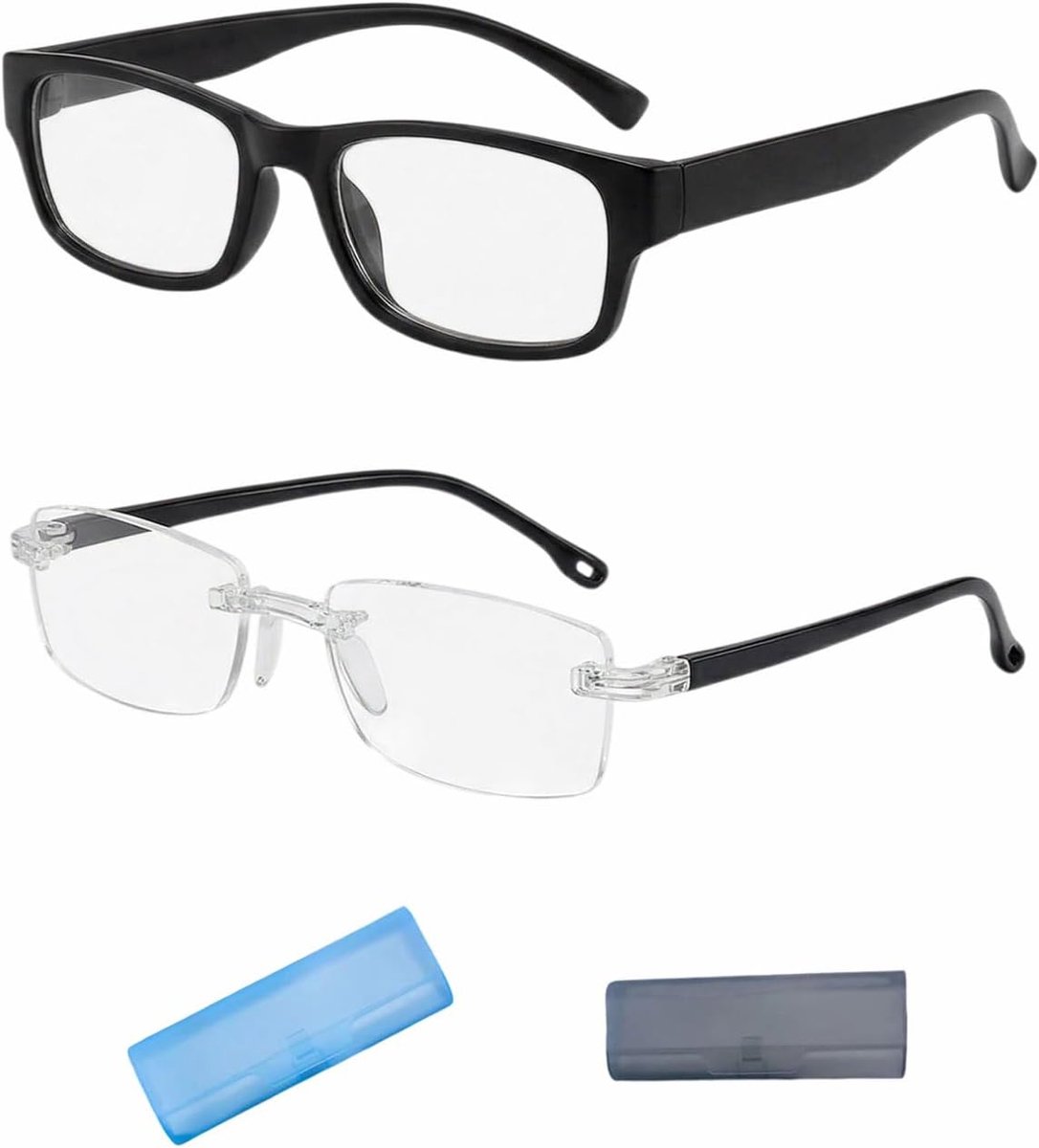 Zoom Brille, 2 Stück Autozoom Leesbril, Leesbril, Anti Blaulicht Leeshilfe, voor Nah en Fernzicht (Geen Afsluiting)