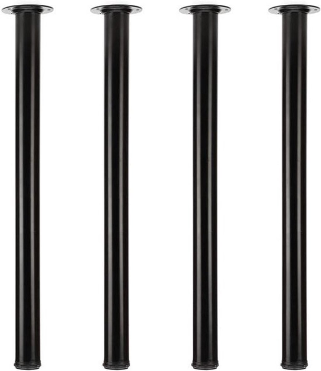 Set van 4 Verstelbare Metalen Tafelpoten 70 cm - Geschikt voor Bureau, DIY en Meubels - Zwart