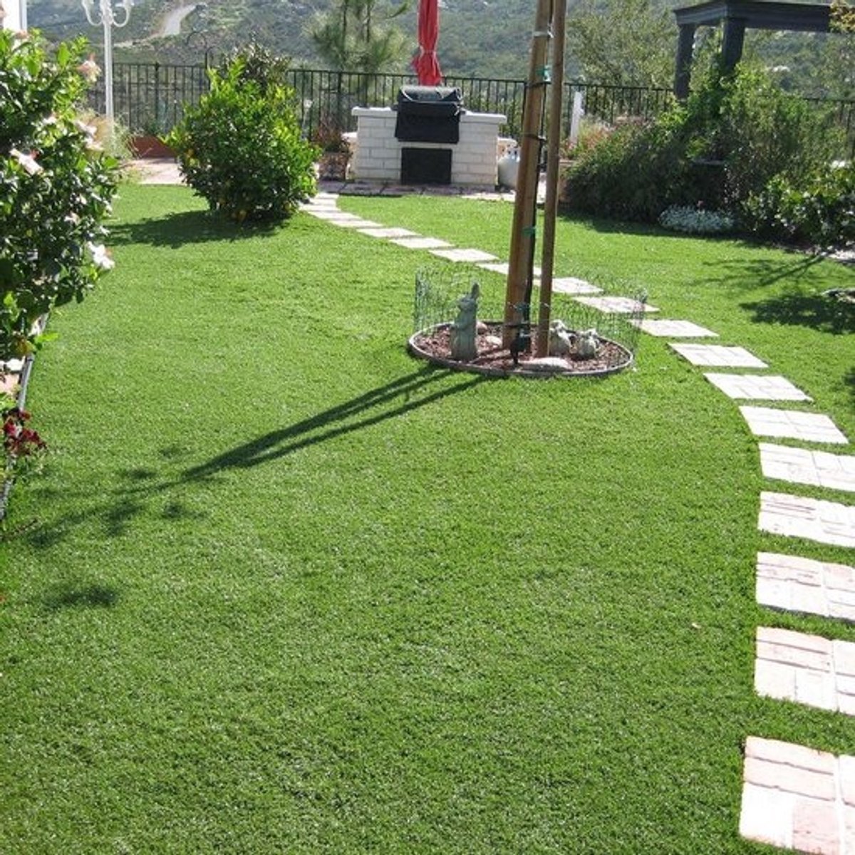Kunstgras 40mm luxe 4 Kleurnuances voor tuin terras balkon 1 x 3 m