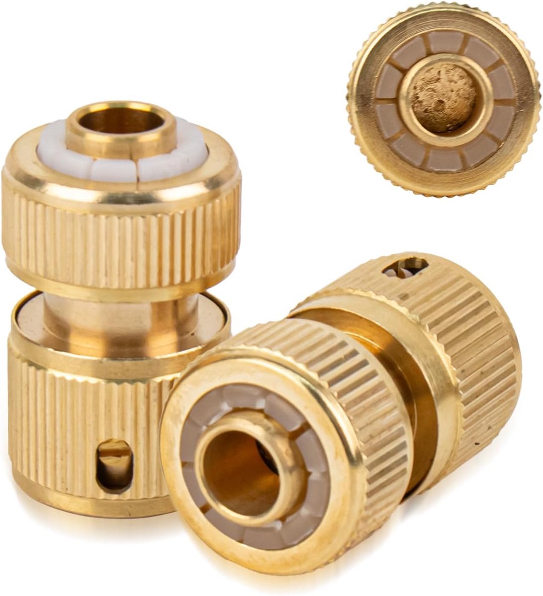 Snelkoppelingen voor 1/2 inch waterslang - snelkoppeling met stopfunctie voor 1/2 inch tuinslangen