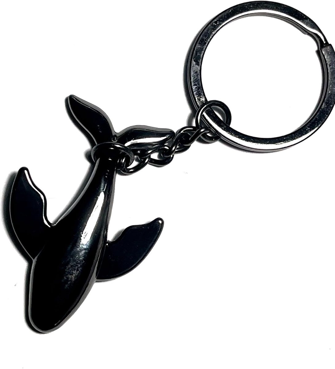 walvis metaal zwart verchroomd ca 4,5 x 3 cm