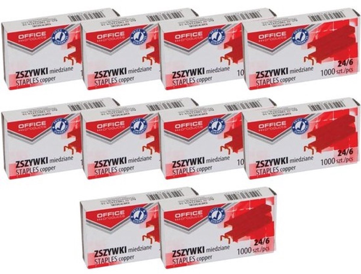 Koperen nietjes 24/6 Universeel voor Heftere, Grote Verpakking 10.000 Stuks