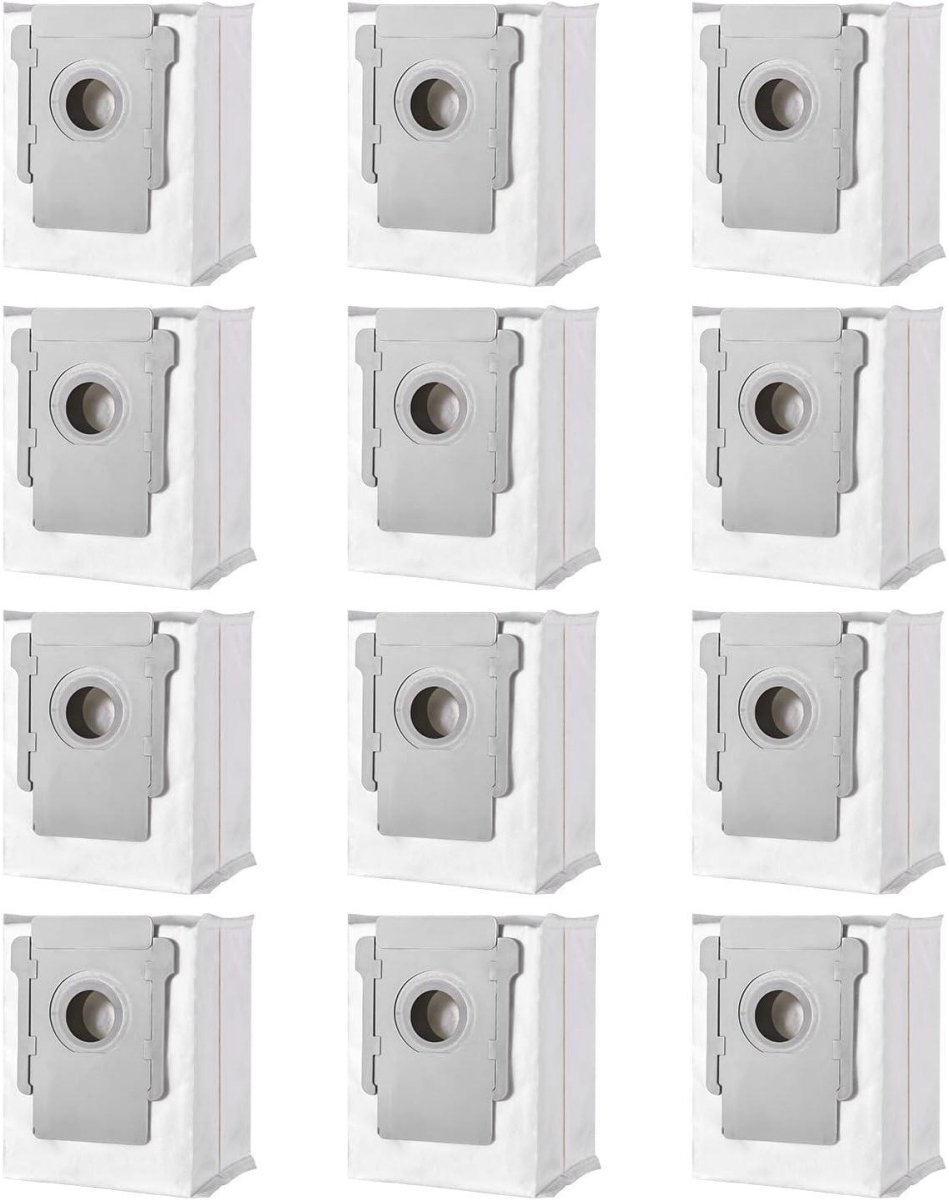 SSTRWGOOD Vuilopvangzakken geschikt voor iRobot Roomba i7, i7+, i7 Plus, S9, S9+, j7, j7+, E5, E6, E7 – 12 stuks – Stofzuigerzakken geschikt voor Roomba i7 / Clean Base automatisch vuilafvoerstation – iRobot Roomba-reserveonderdelen
