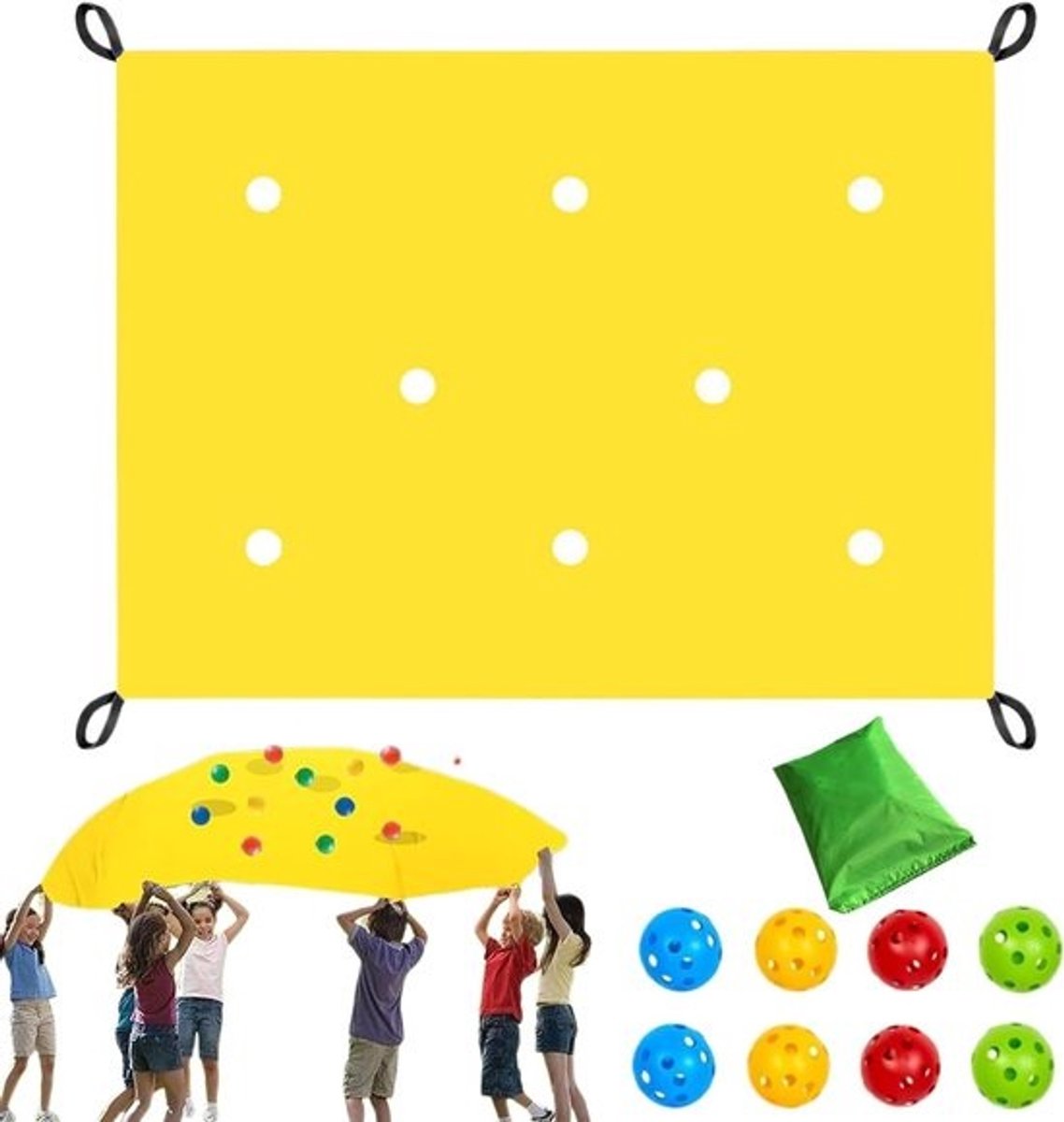 Constructiespel Groep - Bouwpakket Vloerspel - Teambuilding Oefeningen - Samenwerking Bevorderend - 418 x 203 x 68 cm - Geel